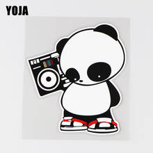 YOJA 13X14.7CM Panda Listening To Music In Art Fashion Car Sticker Vinyl Decal Cartoon Animal19A-0128 2024 - buy cheap