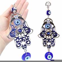 Luck-colgante de pared para el hogar, amuleto mal de cristal, mano de Hamsa, azul, para decoración del hogar 2024 - compra barato