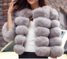 Women Faux Autumn Winter 2020  Casual Thick Warm Coat Outerwear Fake Fur Jacket Plus Size Faux Fox Fur Overcoat Long Mink Coats 2024 - buy cheap