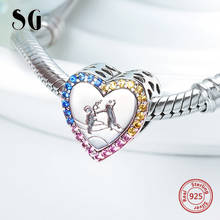 SG Fashion Beads Love Heart charms Accessories for Europe Bracelet silver 925 Original Jewelry Making Diy Christmas 2024 - buy cheap