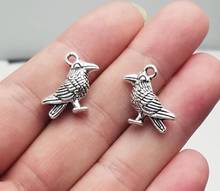 20pcs/lot--17x17mm Antique Silver Plated 3D Bird Charms Sparrow Pendants For DIY Supplies Jewelry Making Finding Accessories 2024 - buy cheap