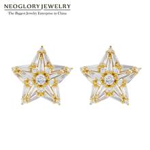 Neoglory Jewelry Shinning Star Wedding Earrings For Women Elegant White Zirconia Stud Earring New Hot Brand Gift Dropshipping 2024 - buy cheap