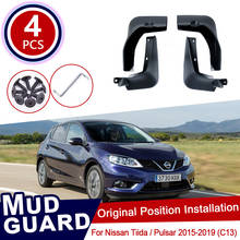 for Nissan Pulsar Tiida C13 2015~2019 Car Mud Flaps Front Rear Mudguard Splash Guards Fender Mudflaps Accessories 2016 2017 2018 2024 - buy cheap