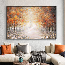 Abstract Grove Trees Oil Painting On Canvas 100% Hand Painted Modern Beautiful Landscape Painting Wall Art For Bedroom Decor 2024 - buy cheap
