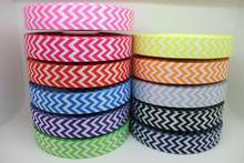 New arrival 7/8'' Free shipping chevron print 11 colors printed grosgrain ribbon hairbow diy party decoration wholesale OEM 22mm 2024 - buy cheap