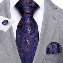 Fashion Purple Floral Men Tie Set 8.5cm Silk Jacquard Neckties Wedding Business Handkerchief Cufflink Tie Barry.Wang FA-5285 2024 - buy cheap