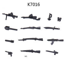ww2 Moc modern military weapon brickmania building block world war parts DIY Bayonet Pistol Submachine gun Rifle brick toys 2024 - buy cheap