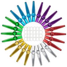 Cooos de metal com 24 peças, caixa para diafragmas de flauta kazoo, 6 cores, bom companheiro para ukulele, violino, guitarra, piano, 24 peças 2024 - compre barato