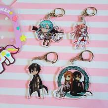 4 Pcs/lot Anime Sword Art Online SAO acrylic Keychain key ring figure bag pendant toys gifts 2024 - buy cheap