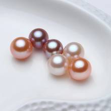 Natural White/Pink Freshwater Pearl,Fine Perfect Round Pearl Beads Jewelry,Big Oyster Pearl Strong Light High Luster Half Hole 2024 - buy cheap