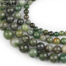 Hgklbb contas verdes africanas, miçangas redondas espaçadoras para fazer joias, para 6/8/10/12mm, colar pulseira diy 2024 - compre barato