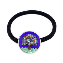 Bandanas de árbol de la vida para mujer y niña, diademas negras de Murano Millefiori de 20mm, joyería para el pelo con cabujón de cristal, regalo al por mayor 2024 - compra barato