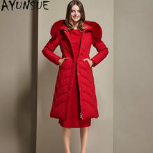 AYUNSUE куртки для женщин 2020 зимняя пуховая куртка с капюшоном женская 5XL искусственная лиса мех парки Mujer Chaqueta LXR325 2024 - купить недорого