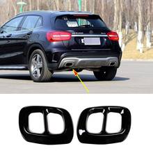 2pcs Glossy Black Stainless Steel Car Exhaust Output Tail Cover Trim for Mercedes Benz GLA GLB Class X156 2016-2020 Accessories 2024 - buy cheap