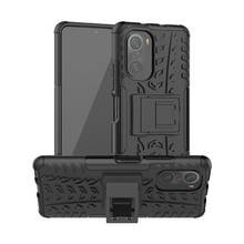 Capa de luxo para xiaomi poco f3, capa em tpu + pc com suporte de armadura, à prova de choque para xiaomi poco f3 f 3 pocof3, capas completas 2024 - compre barato