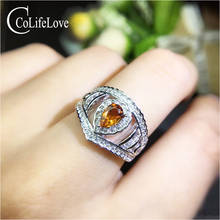 CoLife Jewelry 925 Silver Citrine Ring 4mm*6mm Natural VVS Grade Citrine Silver Ring Sterling Silver Crystal Ring 2024 - buy cheap