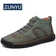 ZUNYU New Comfortable Men Ankle Boots Quality Split Leather Shoes Men's Snow Boots Winter Shoes Warm Fur Men's Boots Size 39-48 2024 - buy cheap