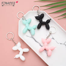 FIMAODZ Cartoon Balloon Dog Keychain Pink Blue Black White Dog Pendant Key Chains Rings for Kids Fashion Jewelry 2024 - buy cheap