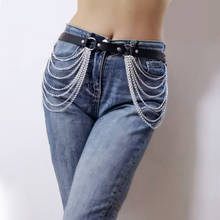 Women Fashion Belt Hip High Waist Chain Punk Hip-hop Waist Chain Unisex Pants Jeans Long Metal Pu Belt Clothing Accessories 2024 - buy cheap
