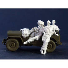 1/35 soldados de escala (sem carro) kit de construção de figura de resina sem pintura 2024 - compre barato