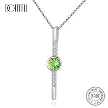 DOTEFFIL New Design High-quality 925 Sterling Silver Pendant Necklace for Women Party Luxury CZ Exquisite Collares Green Jewelry 2024 - buy cheap