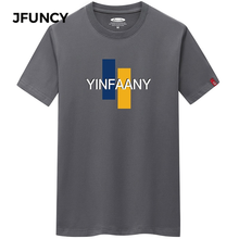 JFUNCY Oversize S-6XL Men Loose Tee Tops 100% Cotton Short Sleeve Letter Print Men's T-shirt Summer New Male Casual Tshirt 2024 - buy cheap