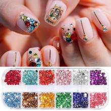 1Box Nail Resin Rhinestone Flat Back Beautify Nails 3mm 3D Manicure Colorful Nail Art Decorations for Girls In Wheel Accessories 2024 - buy cheap