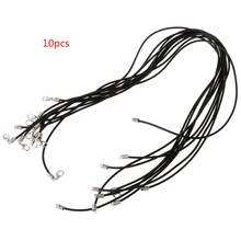 Y1UE 10pcs DIY Necklace Rope Cord Rubber Black Jewelry Making With Lobster Clasp Gift 2024 - buy cheap