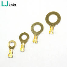 100PCS golden Round lug Cold pressing terminal Car connector O-type copper nose brass Bare terminal Various specifications 2024 - buy cheap