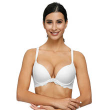 Sutiã de renda oca bordada ybcg, sutiã flexível com fechamento frontal e alça em linha y para mulheres, branco, sexy, acolchoado 2024 - compre barato