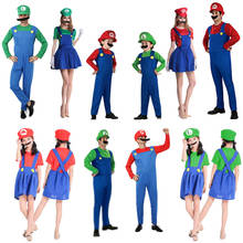 Super Mario Bros Cosplay Costume Adults Kids Halloween Christmas Fantasia Mario Uniform MARIO & LUIGI Cosplay Gifts dropshipping 2024 - купить недорого