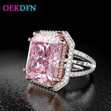 OEKDFN Real 100% 925 Sterling Silver Rings Pink Sapphire Gemstone Wedding Engagement Women Ring Jewelry Wholesale Drop Shipping 2024 - buy cheap