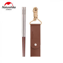 Naturehike-palillos plegables portátiles para exteriores, palillos ultraligeros de madera maciza, reutilizables, para Picnic, Camping, barbacoa, Sushi, vajilla 2024 - compra barato