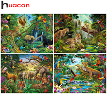 Huacan Diamond Painting Leopard 5D Diy Diamond Embroidery Jungle Mosaic Parrot Cross Stitch Home Art Handmade Gift 2024 - buy cheap