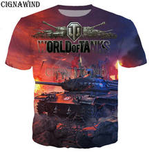 Camiseta de diseño de moda para hombre/mujer, camisetas con estampado 3D de World Of Tanks, camisetas informales de estilo Harajuku, ropa de calle 2024 - compra barato