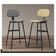 Nordic Houndstooth Bar Stools Coffee Shop High Stools Simple Wrought Iron Barstools Front Back High Bar Chairs Bar Stool 2024 - buy cheap