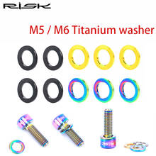 1pcs RISK M5 M6 Titanium Bolts Washers 0.14g Lightweight Bicycle Motorcycle Screw Flat Ti Washer Frame Protection Accessories 2024 - buy cheap