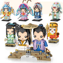 Tradição chinesa cultura brickheadz micro tijolos mini blocos conjunto modelo kits de construção crianças brinquedos criador chinoiserie pequim ópera 2024 - compre barato