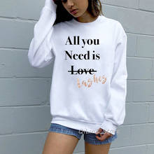 All You Need Is Love Lashes Letters Print Funny Hoodies Women Sudadera Mujer Long Sleeve Custom Sweatshirts Friends Xmas Gift 2024 - buy cheap