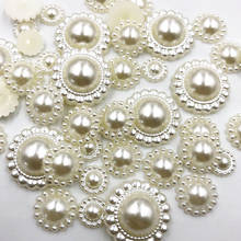 Hot 50pcs 9mm/13mm/20mm Beige Plastic Imitation Pearl Flatback No Hole Acessories 2024 - buy cheap