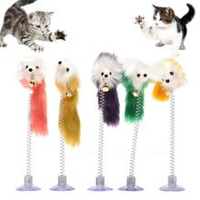 5Pcs Funny Pet Toy for Cats Cat Sucker Spring Feather Mouse Shape Exercise Play Interactive Toy Cats Supplies Pet Products 2024 - buy cheap