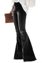 New 2020 High Waist Skinny Jeans Woman Flare Ripped Jeans For Women Plus Size Pants Wide Leg Female Denim Black Mom Jeans Women 2024 - buy cheap