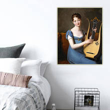 Citon Francois Gerard《Recamier with Lyre》Canvas Art Oil Painting Artwork Poster Picture Wall Decor Backdrop Home Decoration 2024 - buy cheap