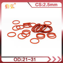 Red Silicon O-Ring 5PCS/lot Silicone/VMQ OD21/22/23/24/25/26/27/28/29/30/31*2.5mm Thickness Rubber O Ring Seal Gasket Rings Wash 2024 - buy cheap