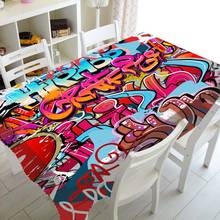 Legal hip hop arte de rua toalha de mesa decorativa rap graffiti capa de pano de mesa para retangle mesa à prova dwaterproof água grunge festa decoração 2024 - compre barato