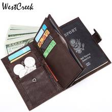WESTCREEK Brand Genuine Leather Minimalism Short Wallet Travel Document Wallets Passport Holder Passport Cover Card Holder 2024 - buy cheap