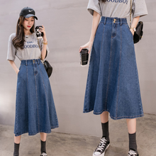 Denim Long Plus Size Oversized 5Xl Large Korean Fashion High-Waisted Vintage Summer Women'S Clothing Skirt Vetement Femme 2021 2024 - buy cheap