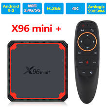 Receptor de mídia x96 mini plus, s905w4, android 9.0, 2021, novo, h.265, hevc 2.g/ 5g, 100m, lan 802.11ac 2024 - compre barato