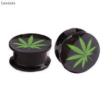 Leosoxs 2pcs European and American Hip-hop Hipsters Punk Explosion Leaf Ear Widening Cylindrical Pulley Piercing Jewelry 2024 - buy cheap