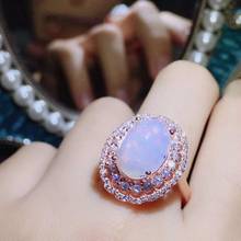 Natural Gemstone Opal Rings 925 Sterling Silver Engagement Ring Fine Jewelry Elegant Design for Women Gift 2024 - buy cheap